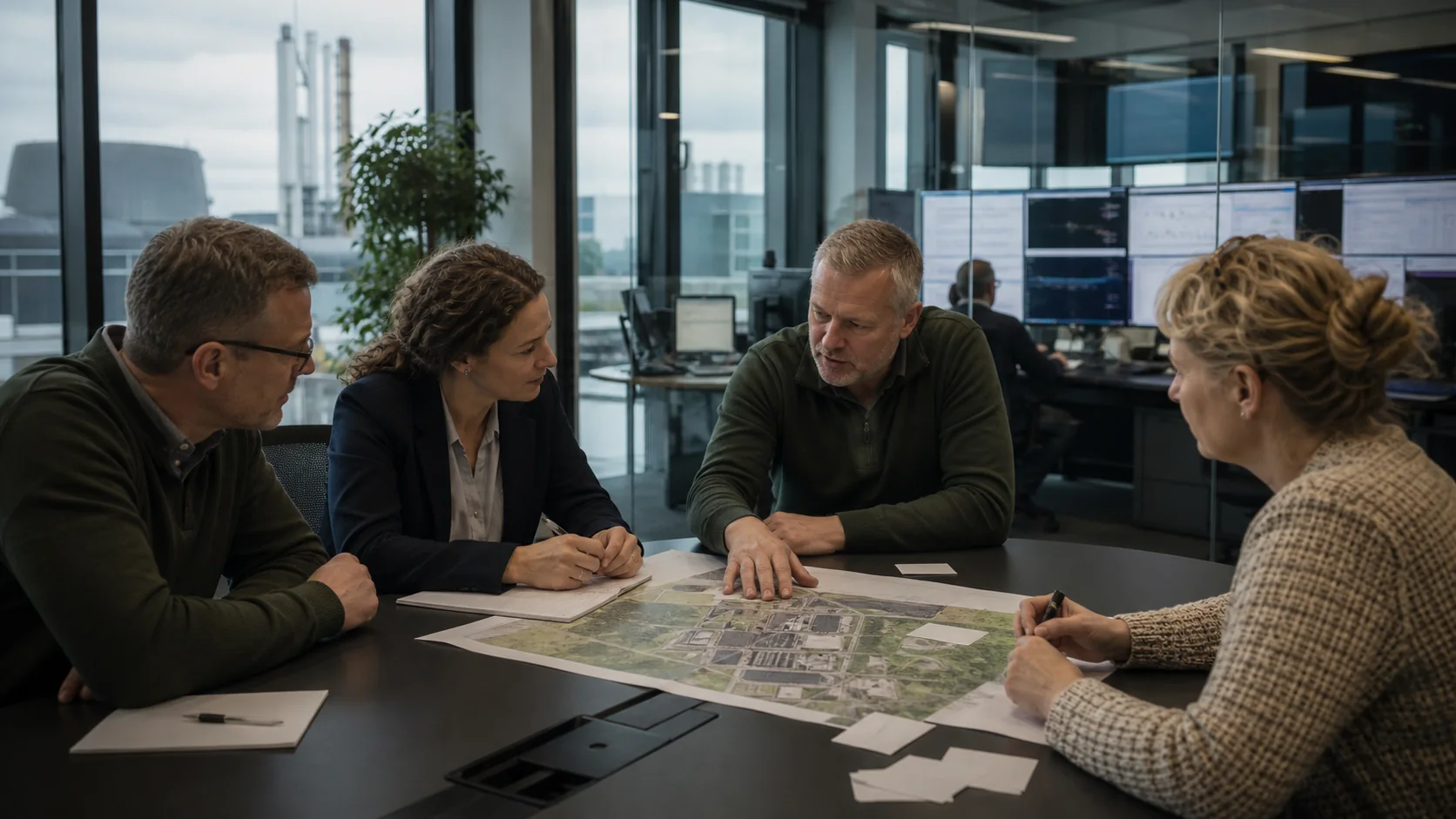 Dansk driftsteam gennemfører en realistisk beredskabsøvelse omkring et mødebord