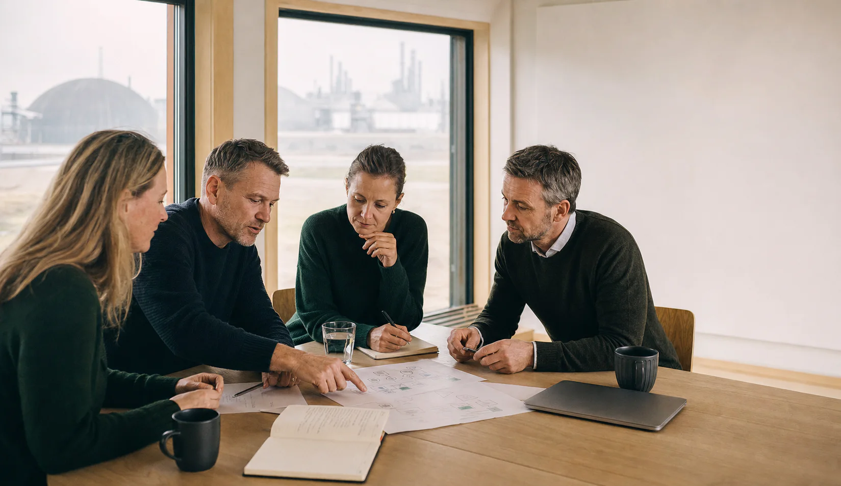Tværfagligt team arbejder med en enkel beredskabsproces